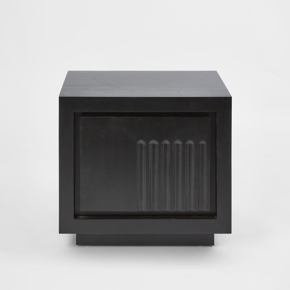 Rock Bedside Black 2 Drawer