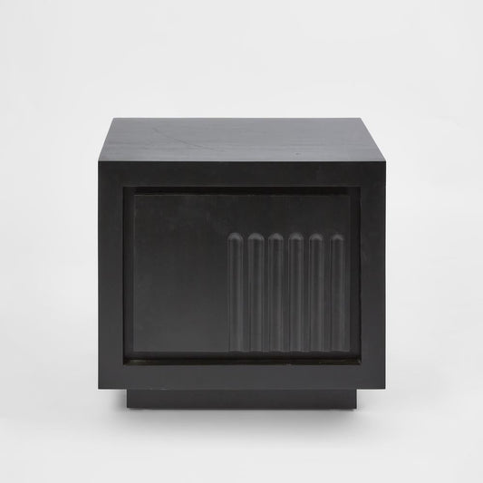 Rock Bedside Black 2 Drawer