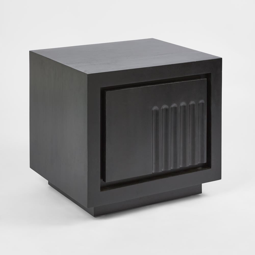 Rock Bedside Black 2 Drawer
