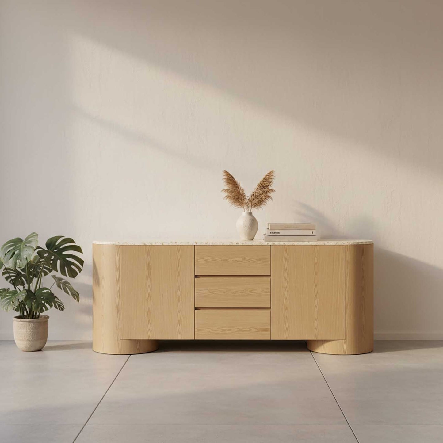Arlo Sideboard Light Oak & Terrazzo