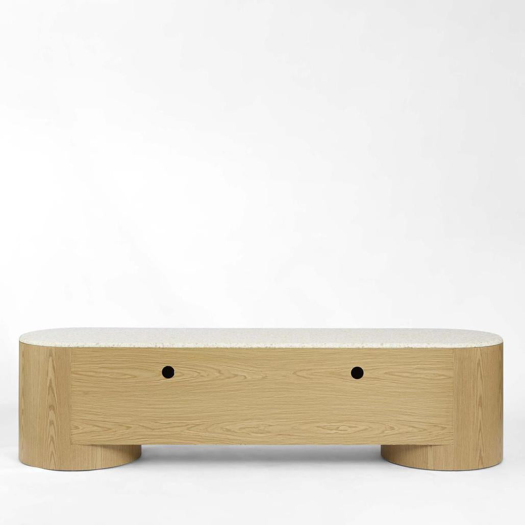 Arlo Entertainment Unit Light Oak & Terrazzo | Luxury home decor and furniture by Home Decor & Co