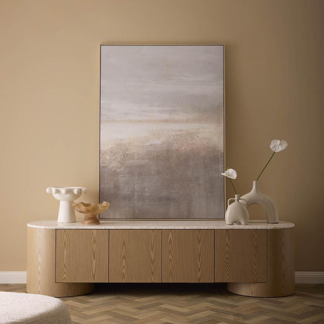 Arlo Entertainment Unit Light Oak & Terrazzo | Luxury home decor and furniture by Home Decor & Co