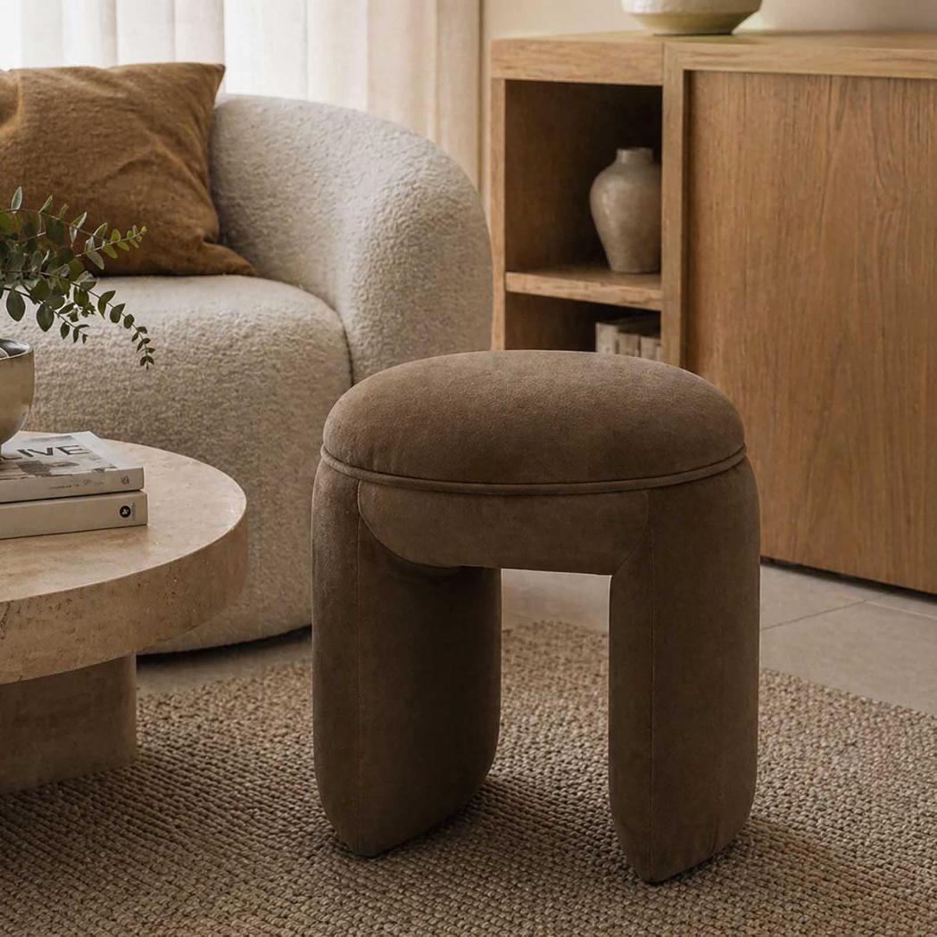 Harper Ottoman Gingerbread | Luxury home decor and furniture by Home Decor & Co