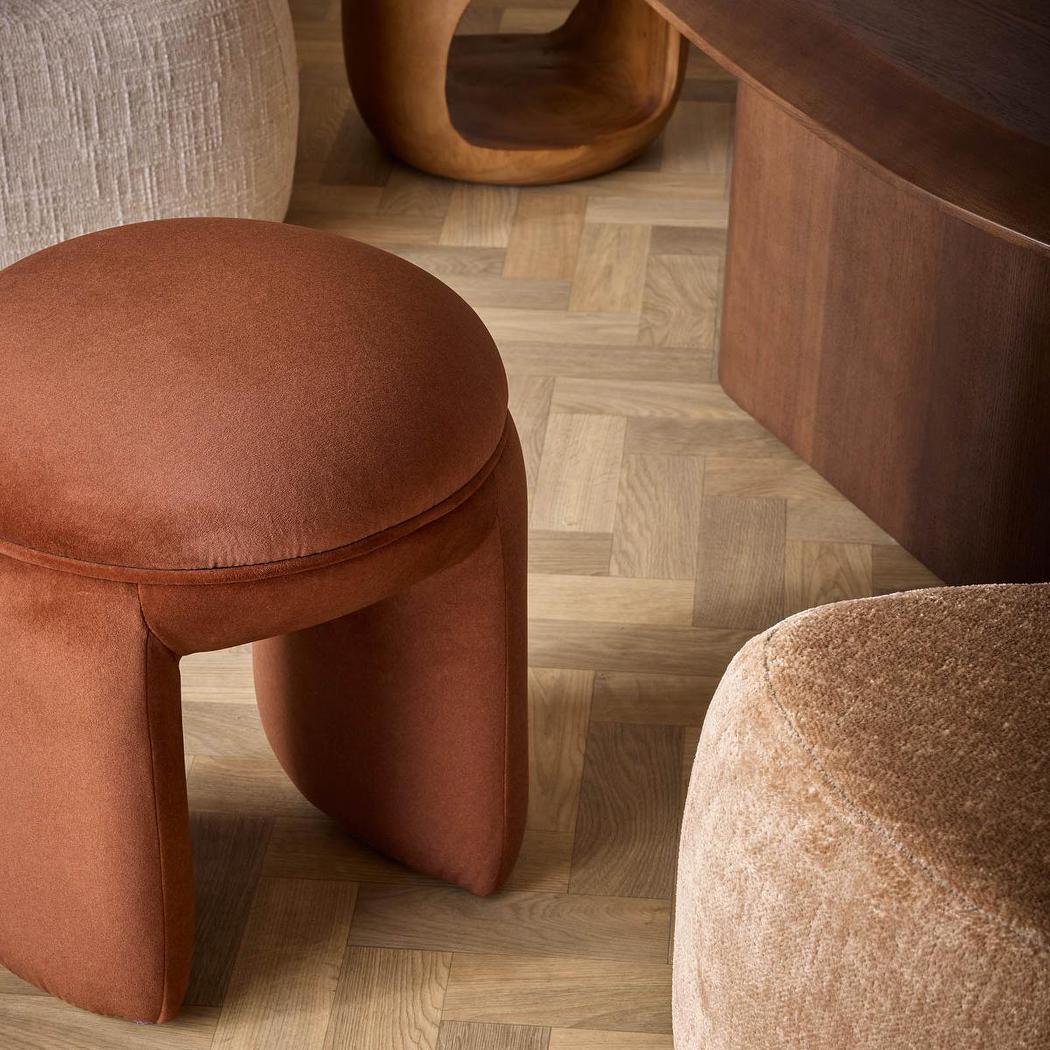 Harper Ottoman Gingerbread | Luxury home decor and furniture by Home Decor & Co