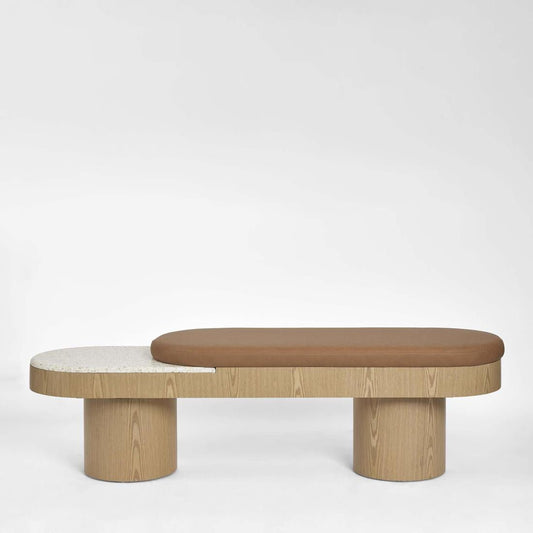 Arlo Bench Light Oak & Terrazzo | Luxury home decor and furniture by Home Decor & Co
