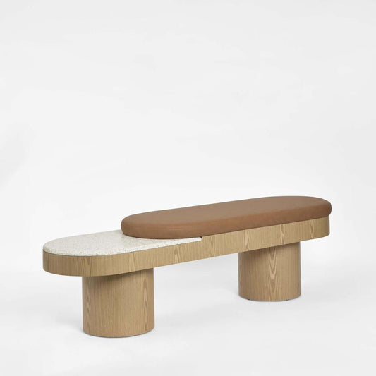 Arlo Bench Light Oak & Terrazzo | Luxury home decor and furniture by Home Decor & Co