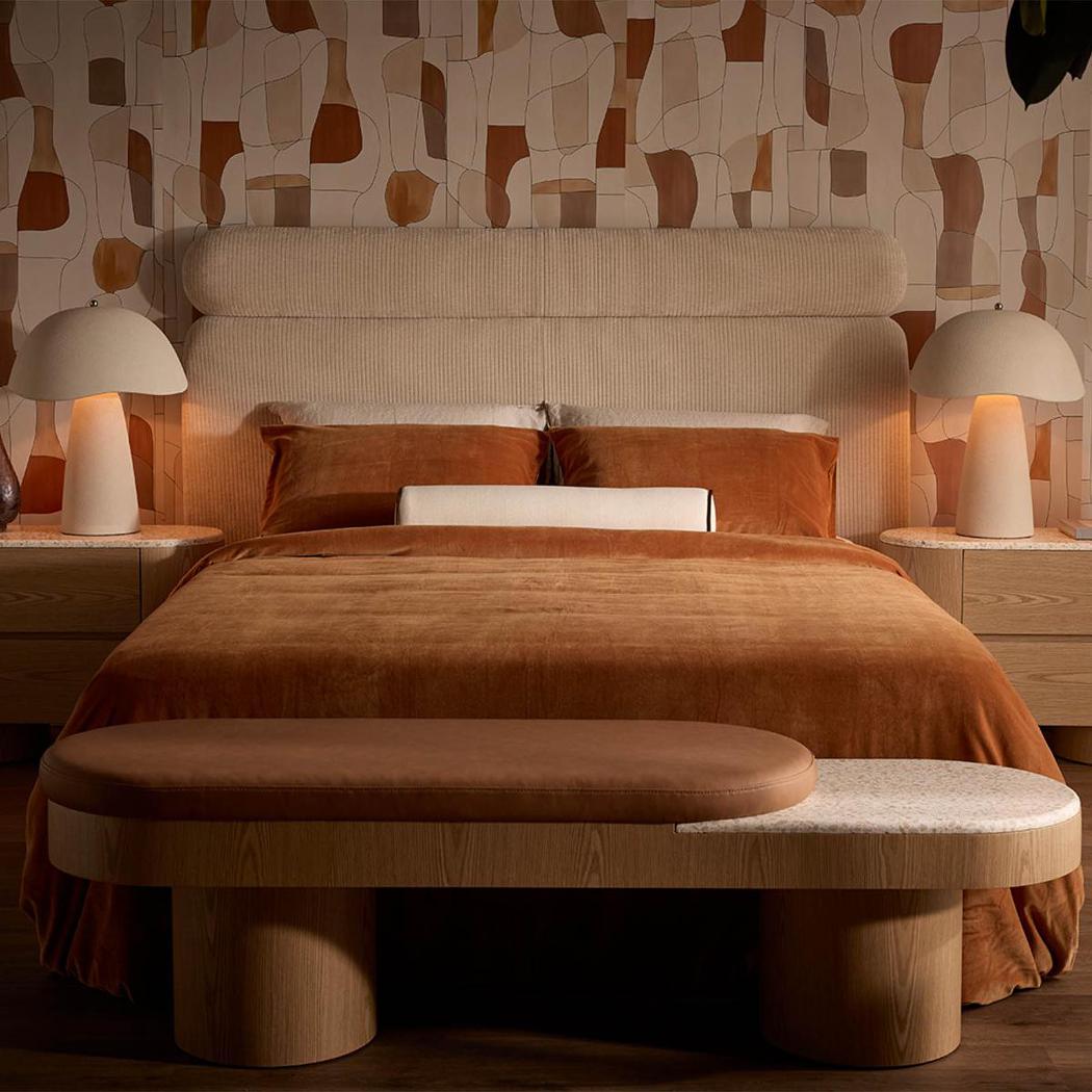 Arlo Bench Light Oak & Terrazzo | Luxury home decor and furniture by Home Decor & Co