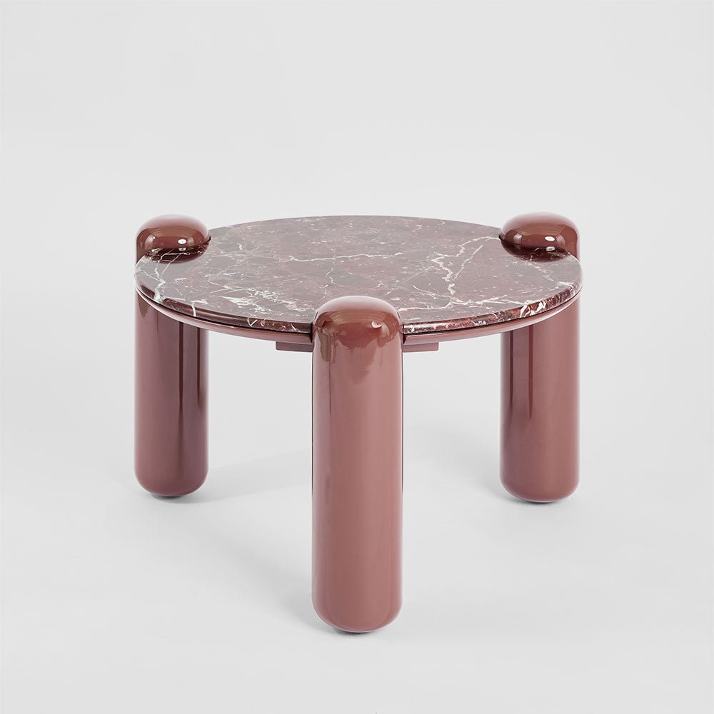 Nobo Coffee Table Small Matt Red Vein Marble/High Gloss | Luxury home decor and furniture by Home Decor & Co