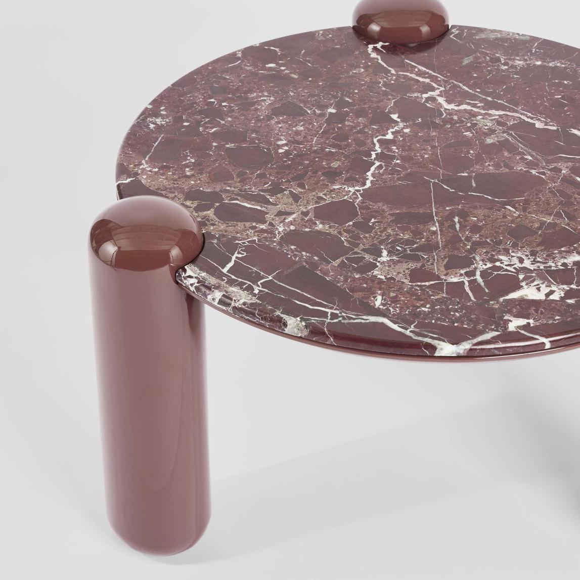 Nobo Coffee Table Small Matt Red Vein Marble/High Gloss | Luxury home decor and furniture by Home Decor & Co
