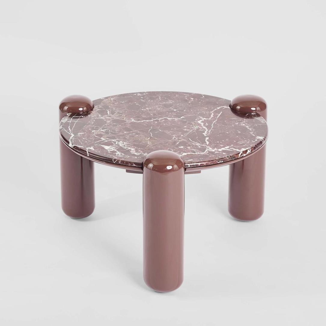 Nobo Coffee Table Small Matt Red Vein Marble/High Gloss | Luxury home decor and furniture by Home Decor & Co