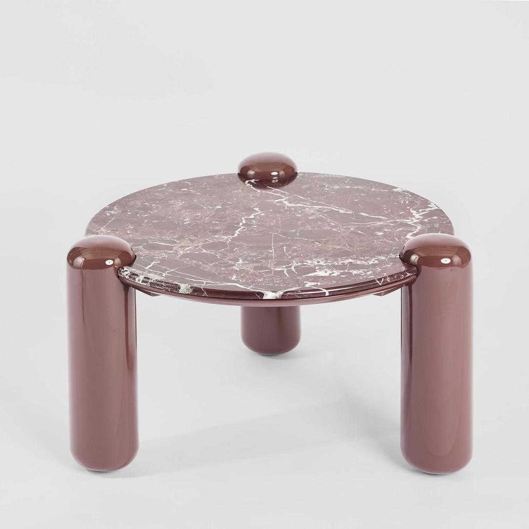 Nobo Coffee Table Small Matt Red Vein Marble/High Gloss | Luxury home decor and furniture by Home Decor & Co