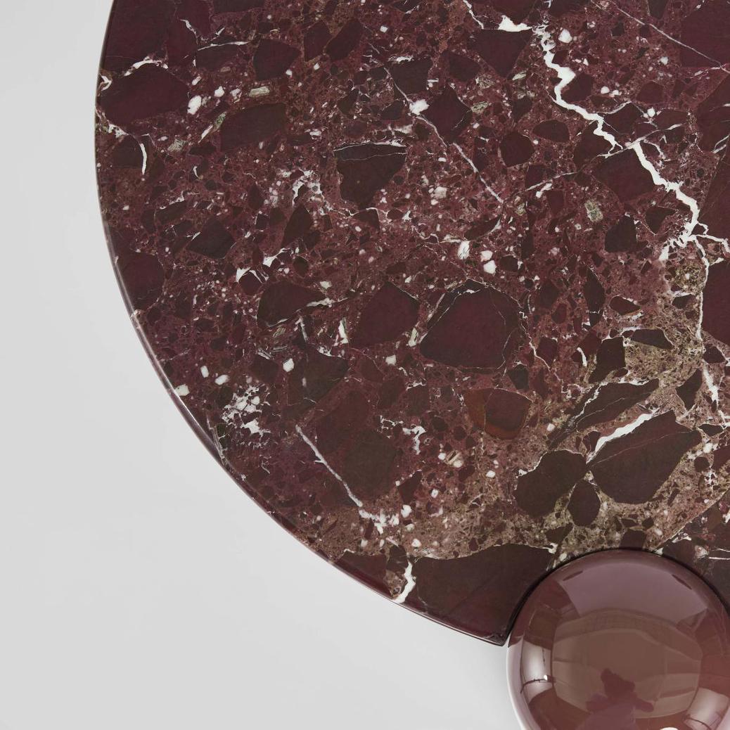 Nobo Coffee Table Small Matt Red Vein Marble/High Gloss | Luxury home decor and furniture by Home Decor & Co