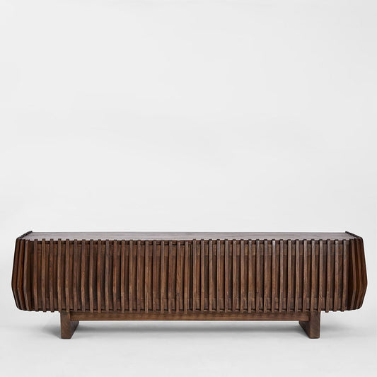 Bow Entertainment Unit Dark Walnut | Luxury home decor and furniture by Home Decor & Co