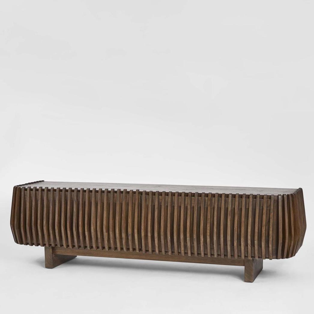 Bow Entertainment Unit Dark Walnut | Luxury home decor and furniture by Home Decor & Co