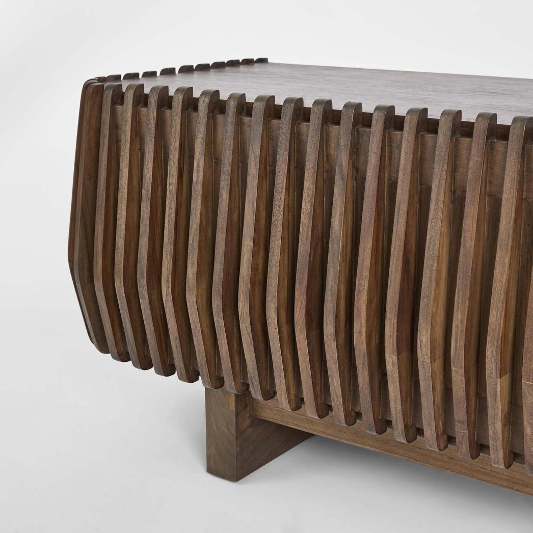 Bow Entertainment Unit Dark Walnut | Luxury home decor and furniture by Home Decor & Co