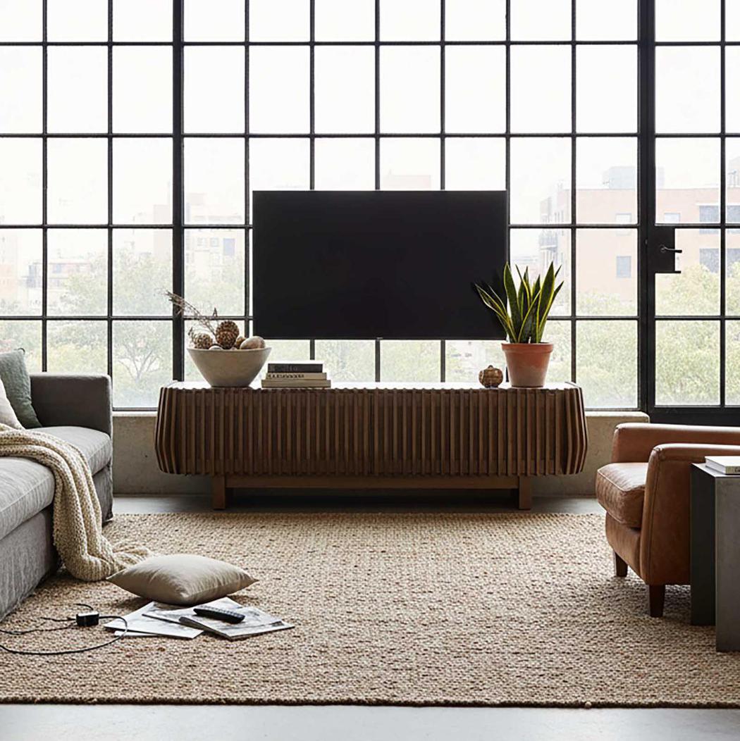 Bow Entertainment Unit Dark Walnut | Luxury home decor and furniture by Home Decor & Co