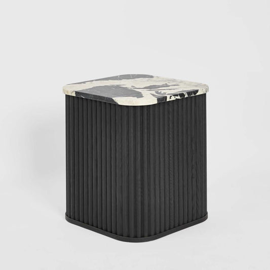 Noir Marble & Black Oak Side Table | Luxury home decor and furniture by Home Decor & Co