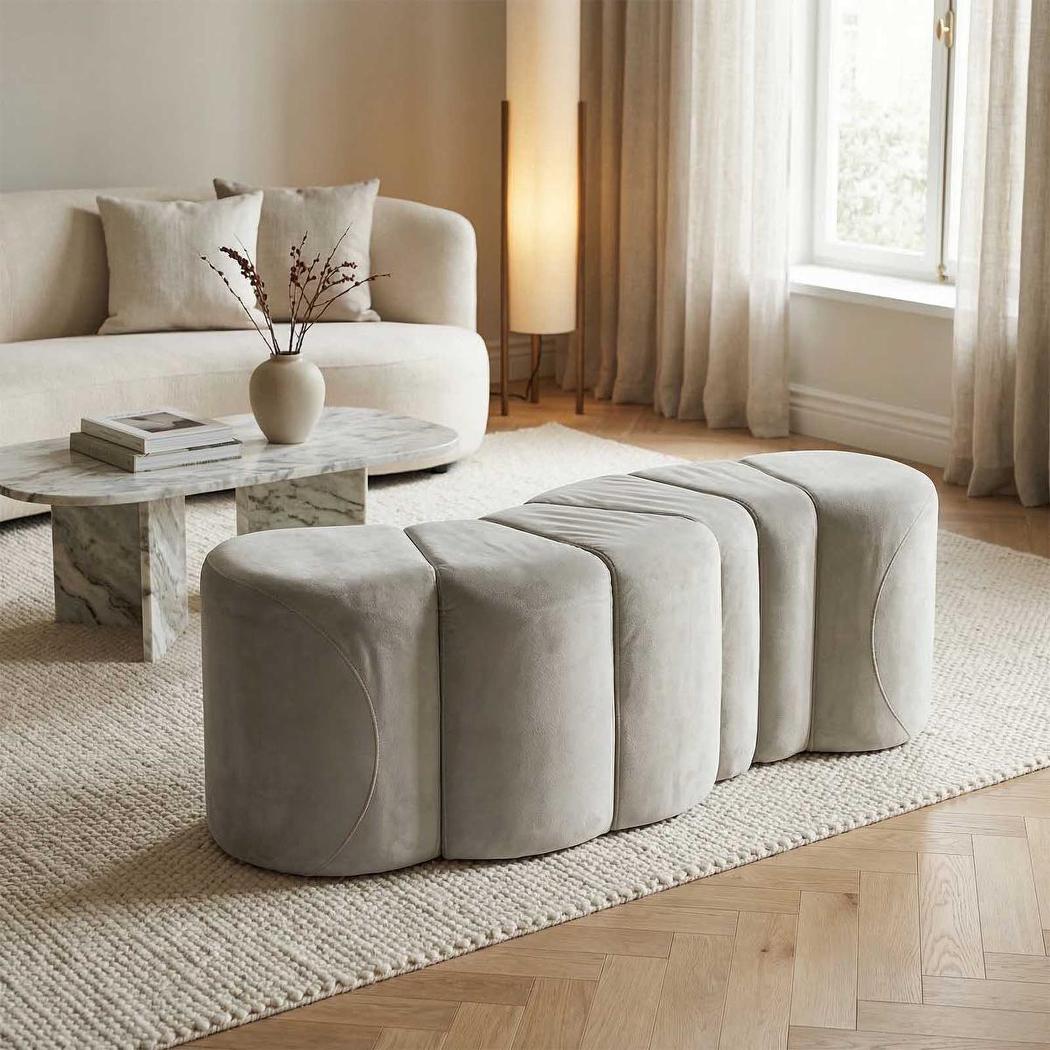 Ridge Bench Ottoman Dune | Luxury home decor and furniture by Home Decor & Co