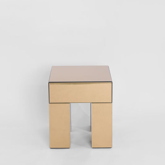 Vitreous Mirror Bedside 1 Drawer Copper | Luxury home decor and furniture by Home Decor & Co