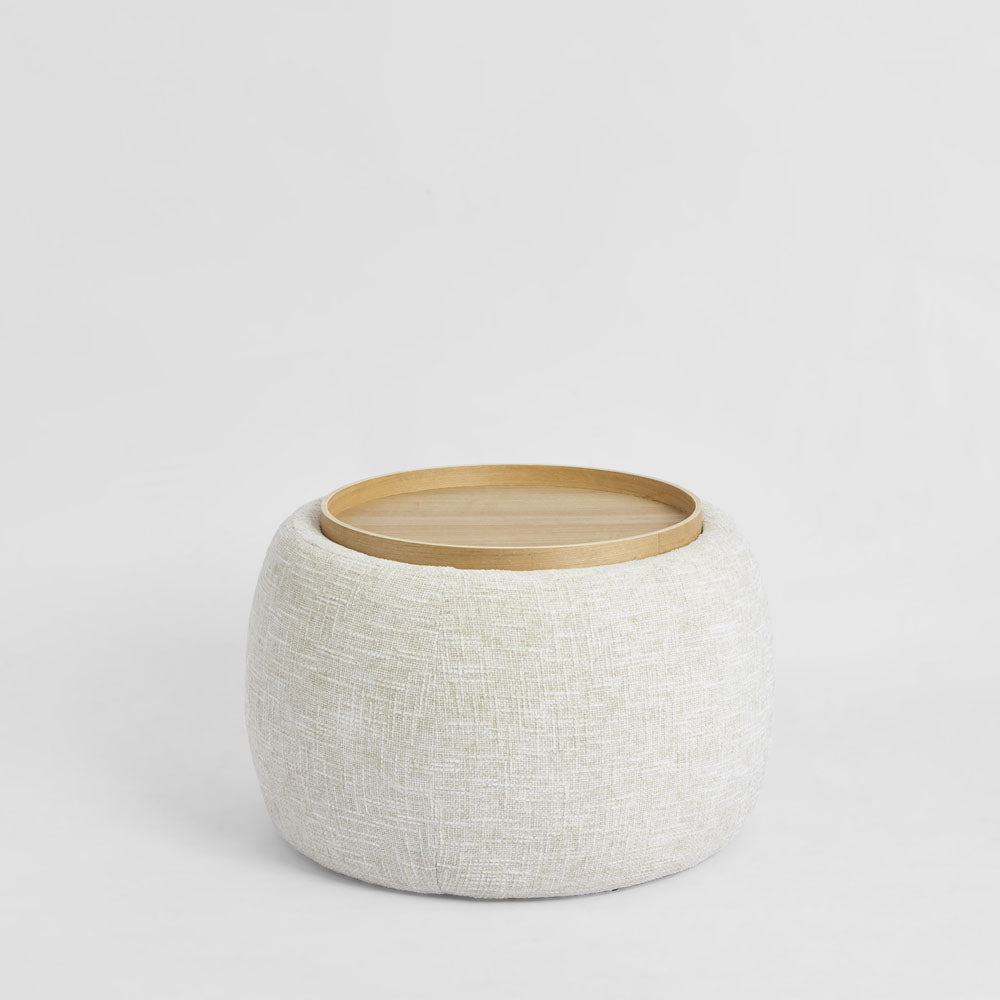 Cove Side Table/Storage Ottoman Oak/Natural