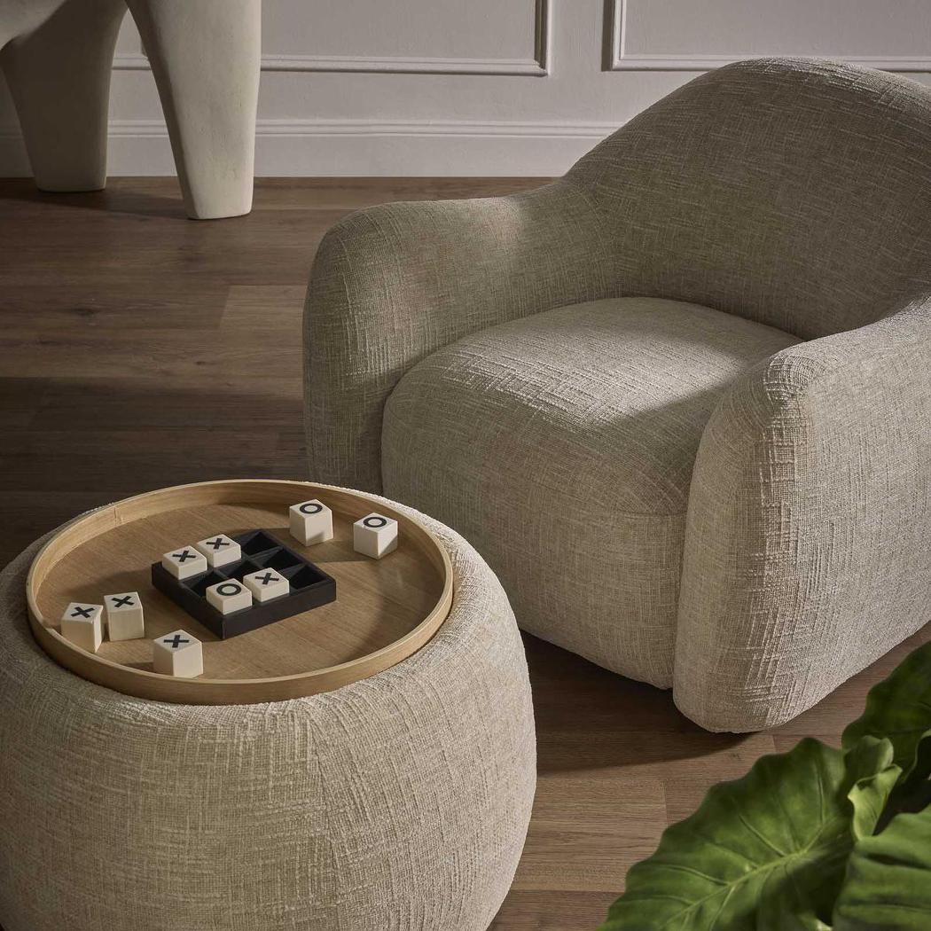 Cove Side Table/Storage Ottoman Oak/Natural