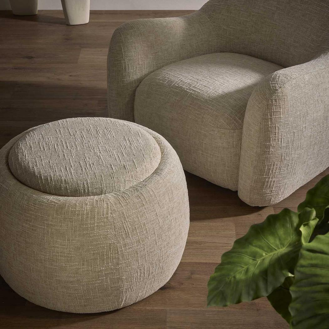 Cove Side Table/Storage Ottoman Oak/Natural