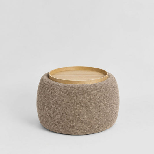 Cove Side Table/Storage Ottoman Oak/Brown | Luxury home decor and furniture by Home Decor & Co