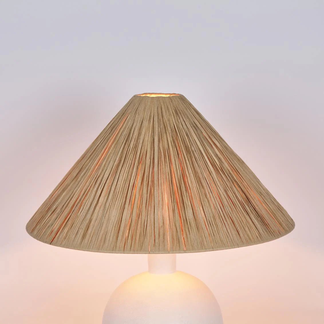 Esta Lamp Small White with Raffia Shade | Luxury home decor and furniture by Home Decor & Co
