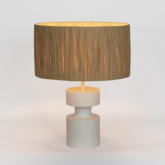 Marni Lamp Small White with Raffia Shade | Luxury home decor and furniture by Home Decor & Co