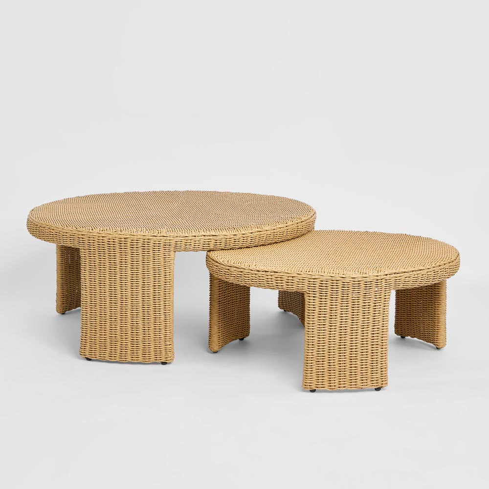 Cassius Round Coffee Table Nest of 2 Natural