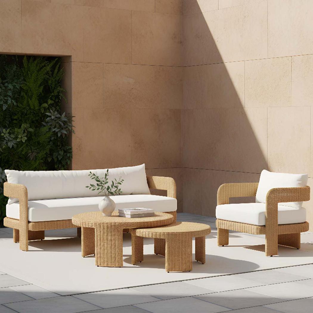 Cassius Round Coffee Table Nest of 2 Natural