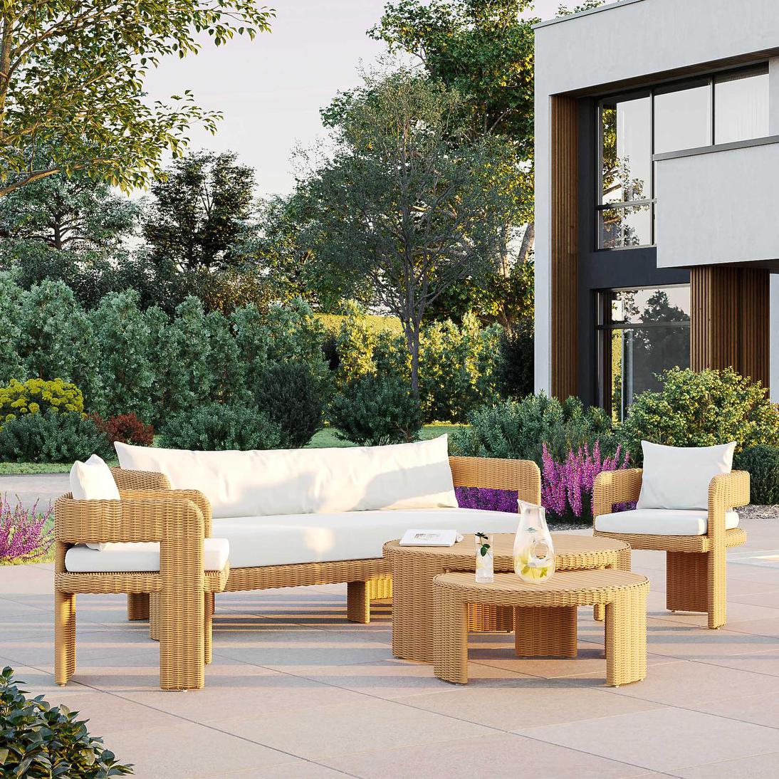 Cassius Round Coffee Table Nest of 2 Natural