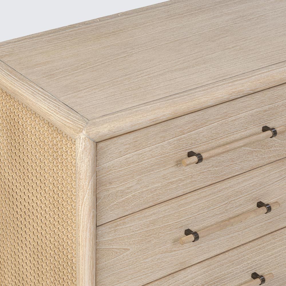 Bayview Dresser 6 Drawer Natural Whitewash | Luxury home decor and furniture by Home Decor & Co