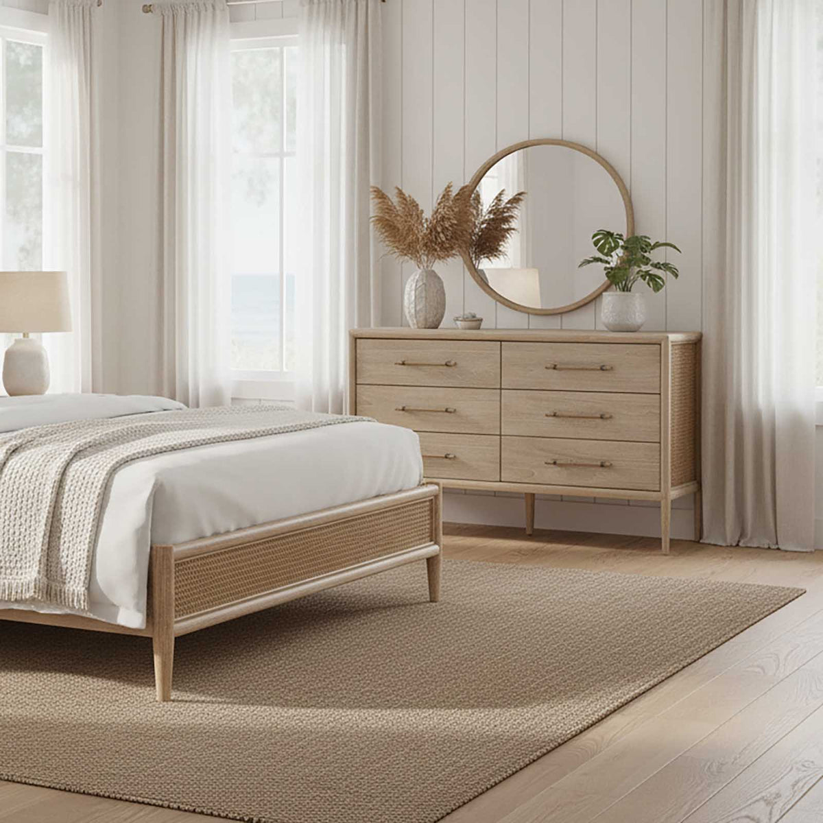 Bayview Dresser 6 Drawer Natural Whitewash | Luxury home decor and furniture by Home Decor & Co