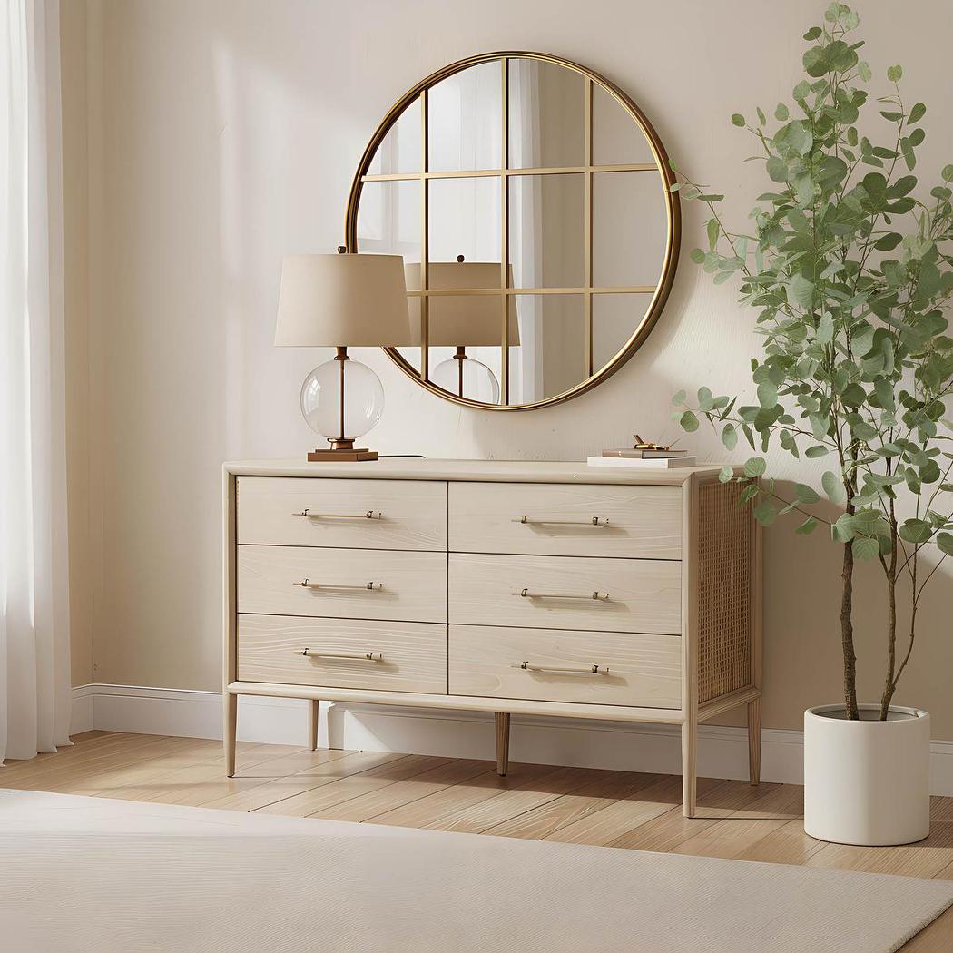 Bayview Dresser 6 Drawer Natural Whitewash | Luxury home decor and furniture by Home Decor & Co