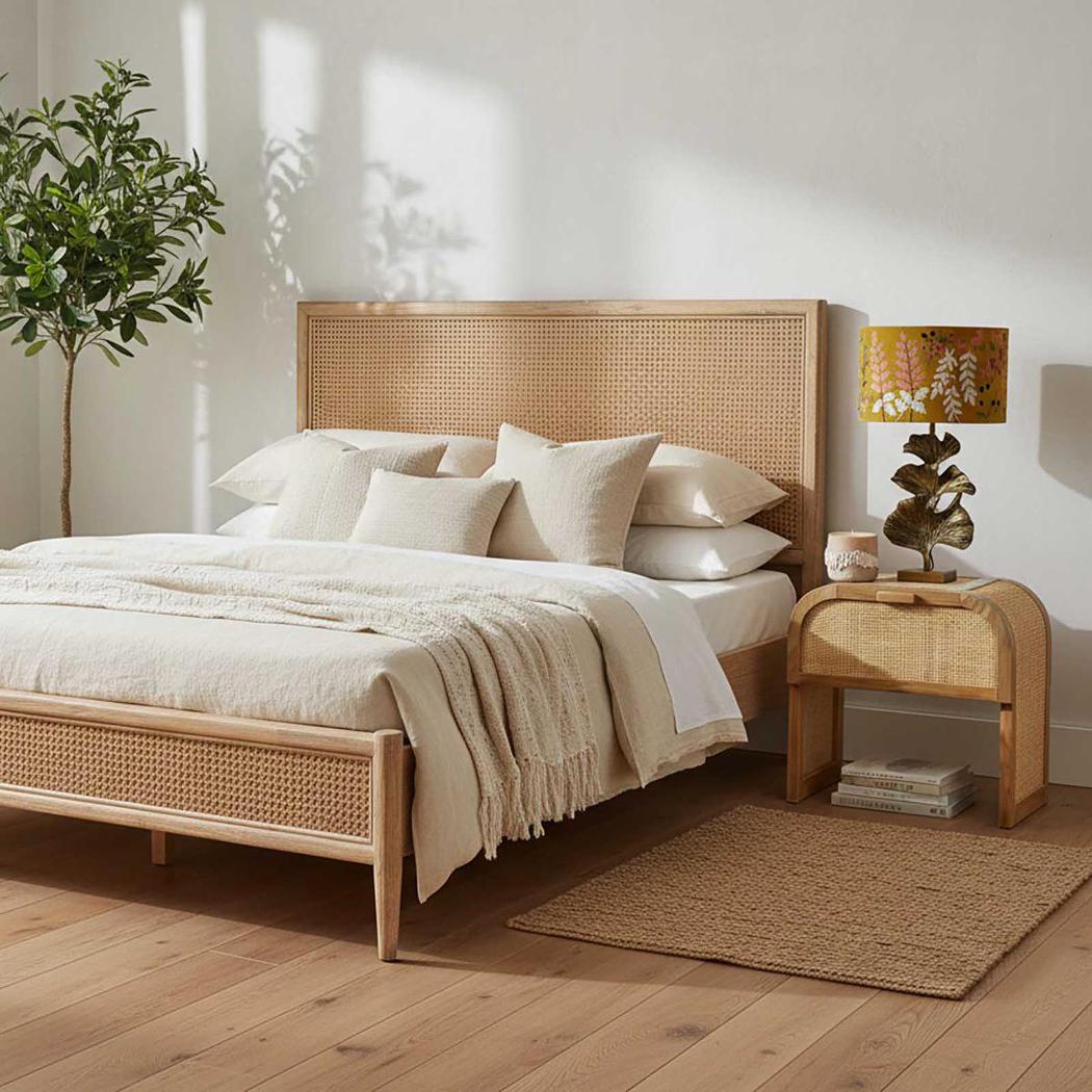 Bayview Queen Bed Natural Whitewash