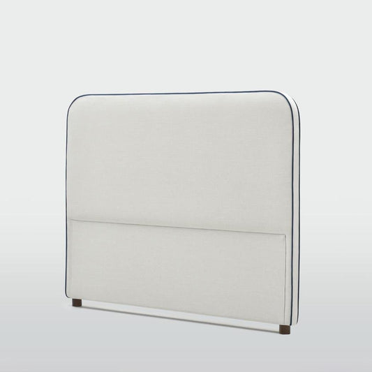 Brighton Bedhead Queen Ivory With Blue Piping | Luxury home decor and furniture by Home Decor & Co