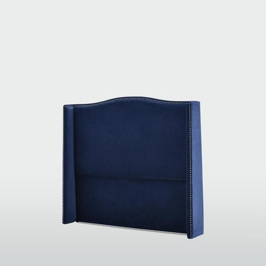 Mornington Bedhead Queen Blue Velvet | Luxury home decor and furniture by Home Decor & Co