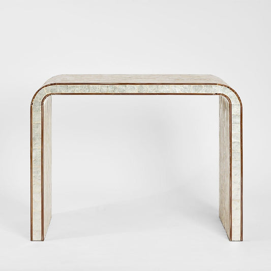 Raya White Shell & Bamboo Console Table | Luxury home decor and furniture by Home Decor & Co