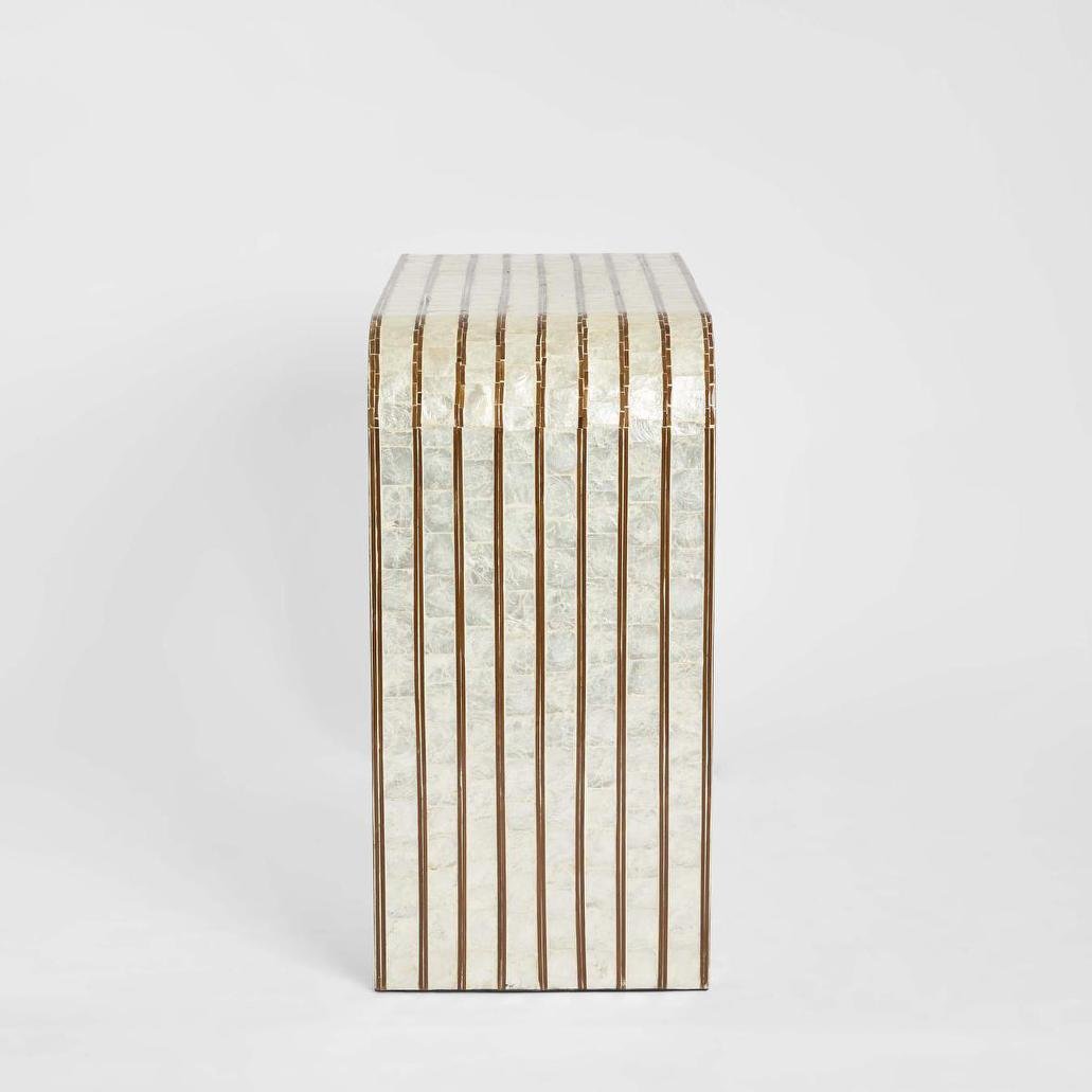Raya White Shell & Bamboo Console Table | Luxury home decor and furniture by Home Decor & Co