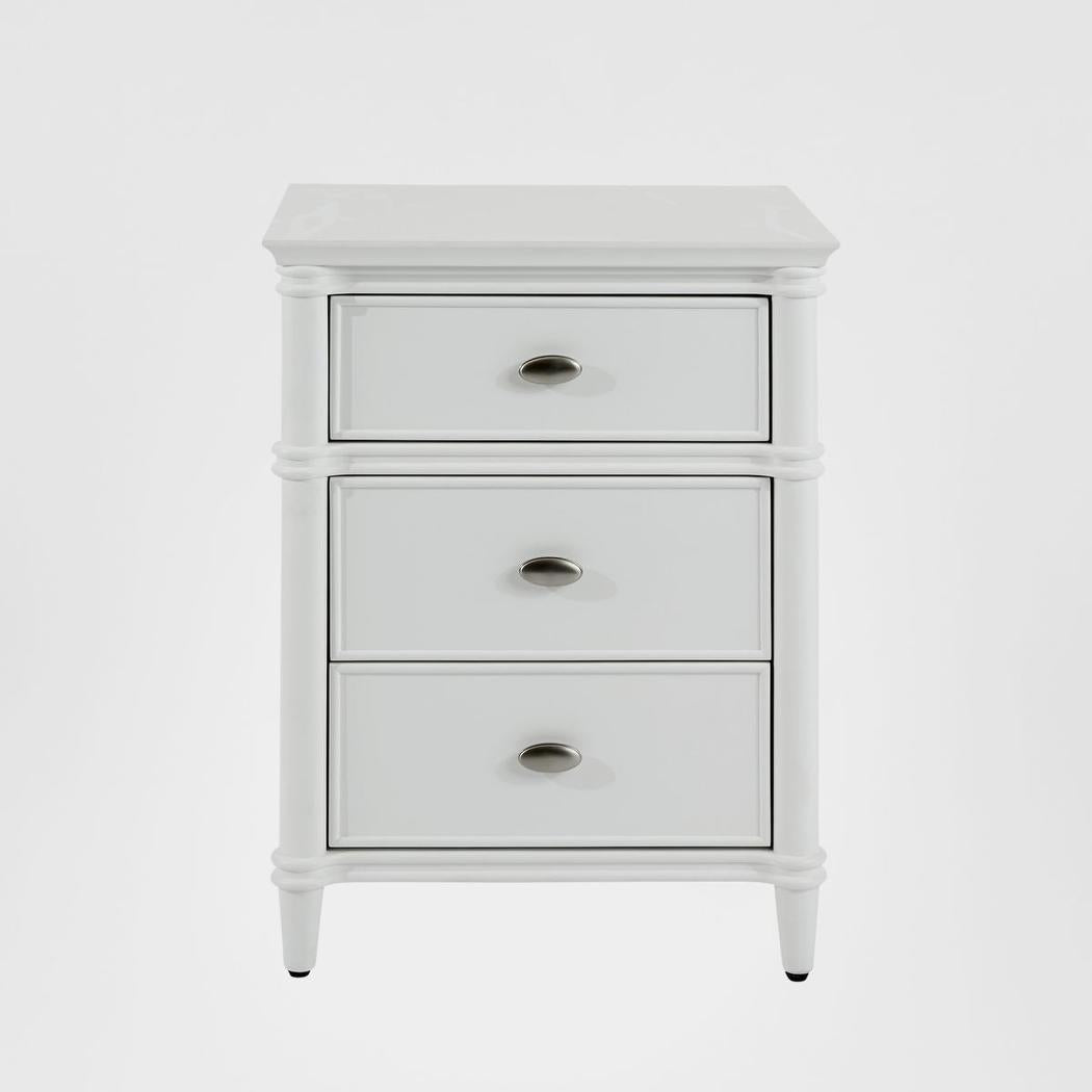 Dakota Bedside Table 3 Drawer White | Luxury home decor and furniture by Home Decor & Co
