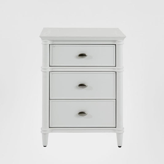 Dakota Bedside Table 3 Drawer White | Luxury home decor and furniture by Home Decor & Co
