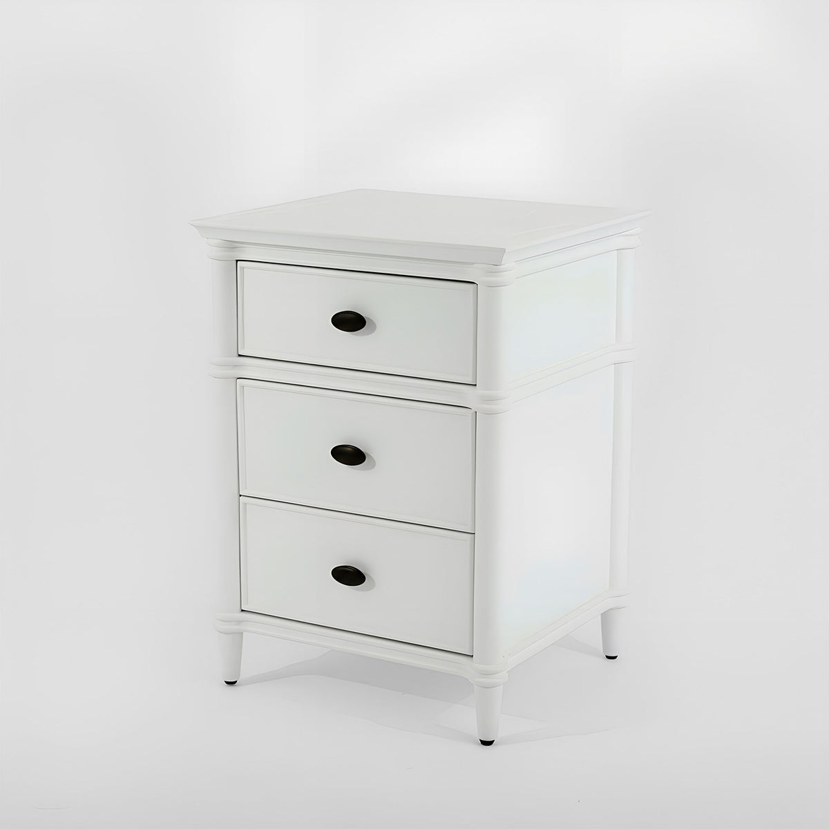 Dakota Bedside Table 3 Drawer White | Luxury home decor and furniture by Home Decor & Co