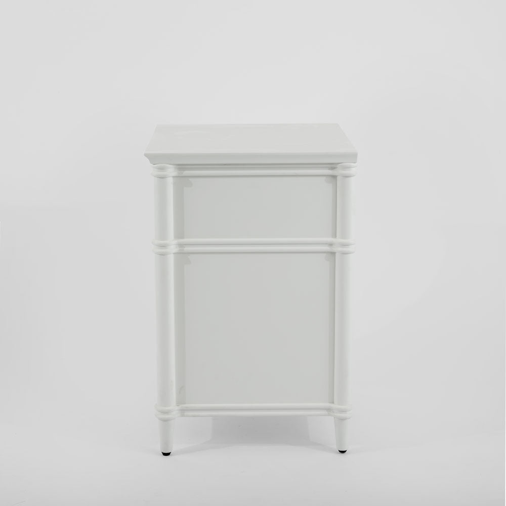 Dakota Bedside Table 3 Drawer White | Luxury home decor and furniture by Home Decor & Co