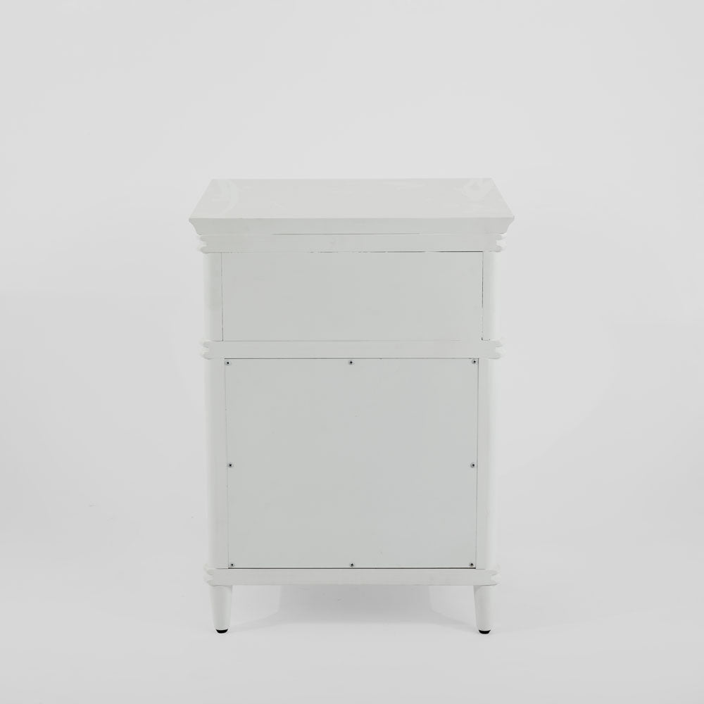 Dakota Bedside Table 3 Drawer White | Luxury home decor and furniture by Home Decor & Co