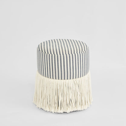 Regatta Fringe Ottoman Blue Stripe