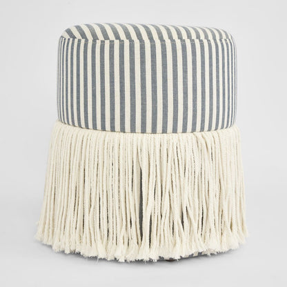 Regatta Fringe Ottoman Blue Stripe, view 3