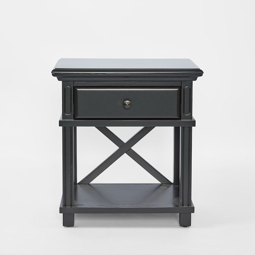 Sorrento Bedside Table W/Drawer Black