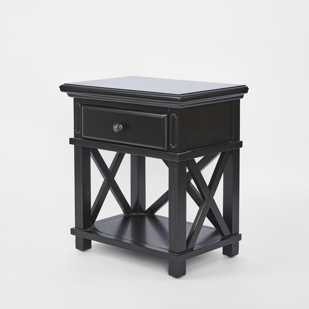 Sorrento Bedside Table W/Drawer Black