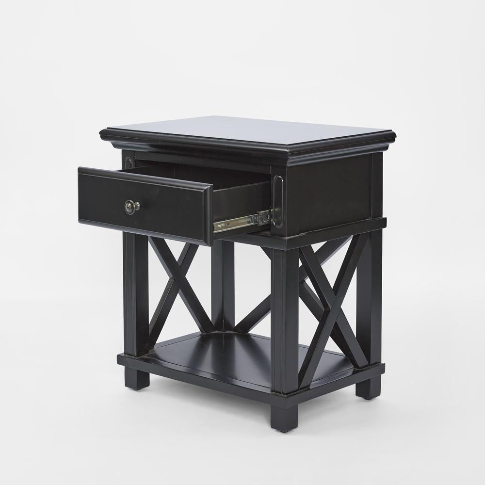 Sorrento Bedside Table W/Drawer Black